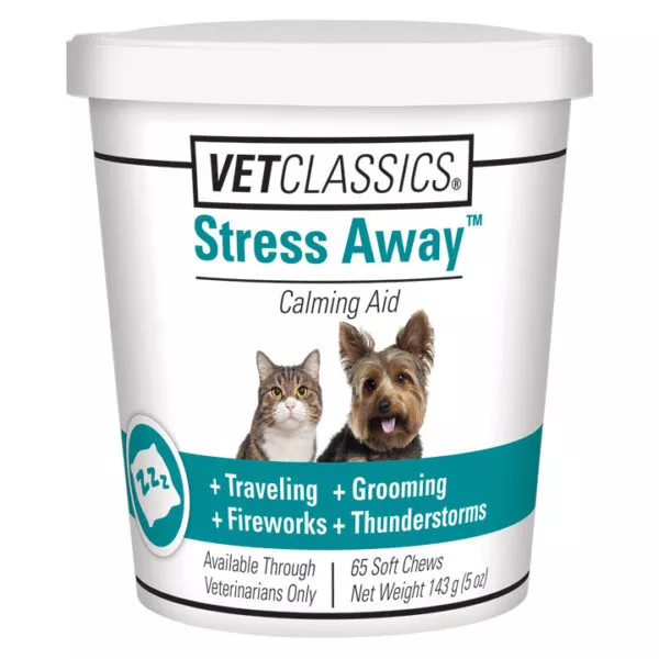 VetClassics Stress Away Soft Chews For Dogs and Cats, 65 Chews