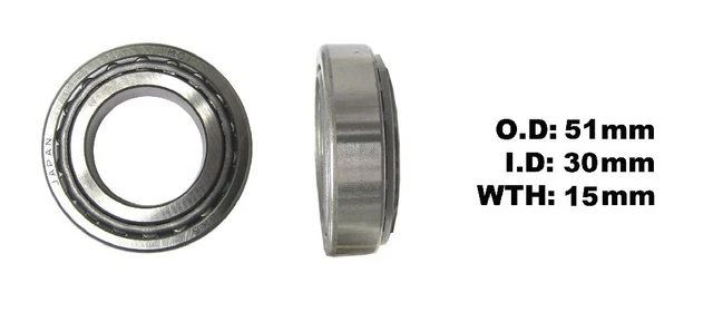 ID cuscinetto conico 30 mm x OD 51 mm x spessore 15 mm 91015-KZ4-701