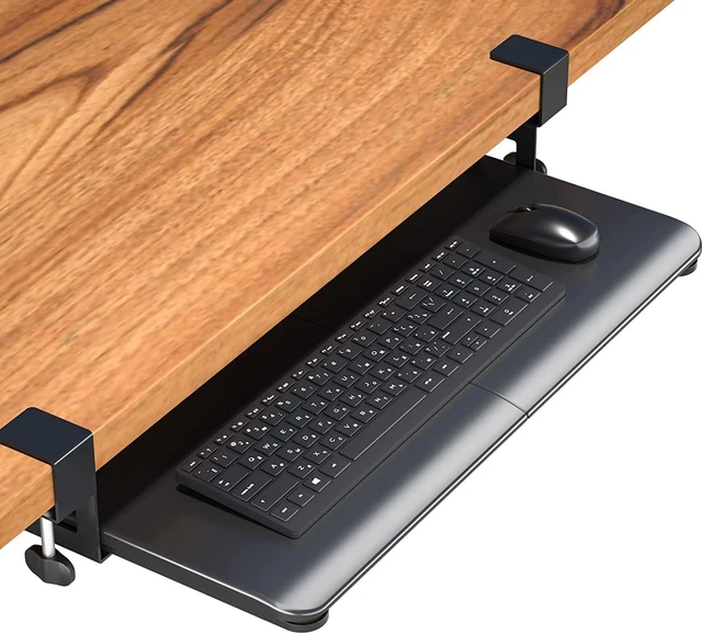BONTEC Keyboard Tray Under Desk, Pull Out & Mouse 25.6&quot;, Black