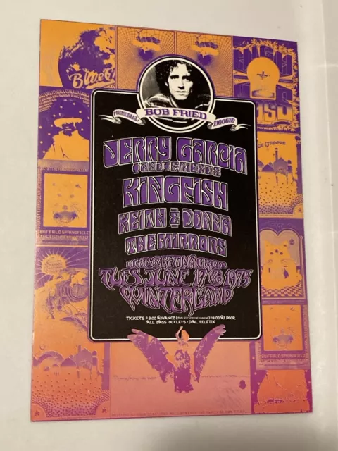 Jerry Garcia & Friends Handbill Winterland 1975 Kingfish Keith & Donna Near Mint