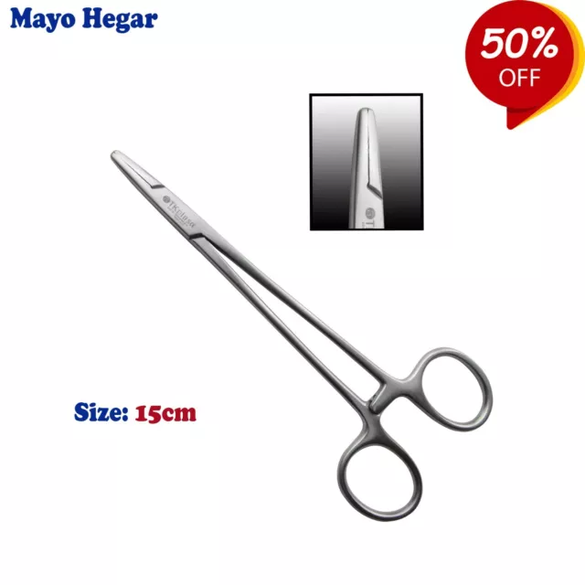 Quirúrgica Porta agujas Mayo Hegar 15cm