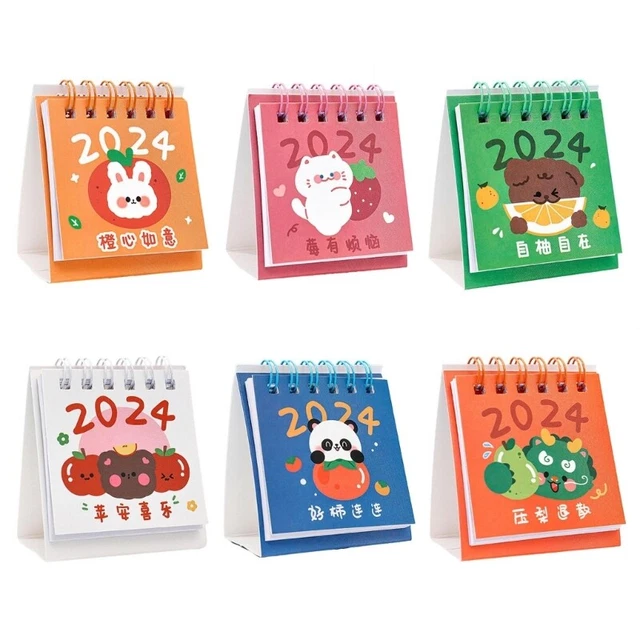 SMALL DAILY PLANNING Monthly Calendar 2025 Cute Cartoon Stand Flip Desk