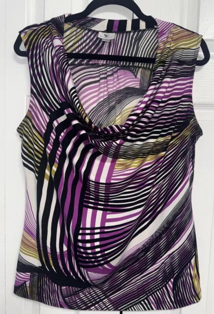 Worthington Tank Blouse Womens L Large Purple Scoop Neck Sleeveless Stretch