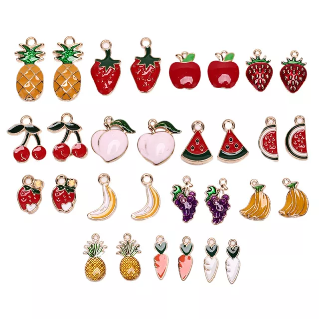 30PCS Enamel Pineapple Fruit Charms Pendant DIY Jewelry Making Necklace Brace-7H 3