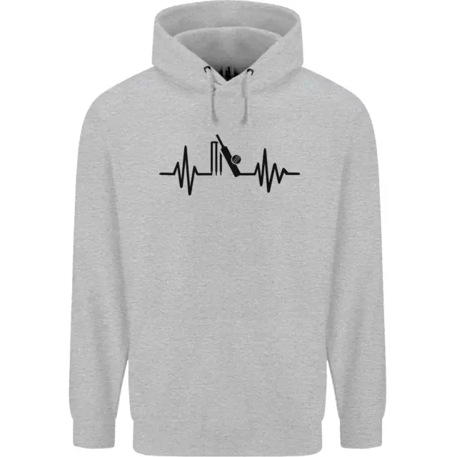 Cricket Pulse Cricketer Cricketing ECG Mens 80% Cotton Hoodie