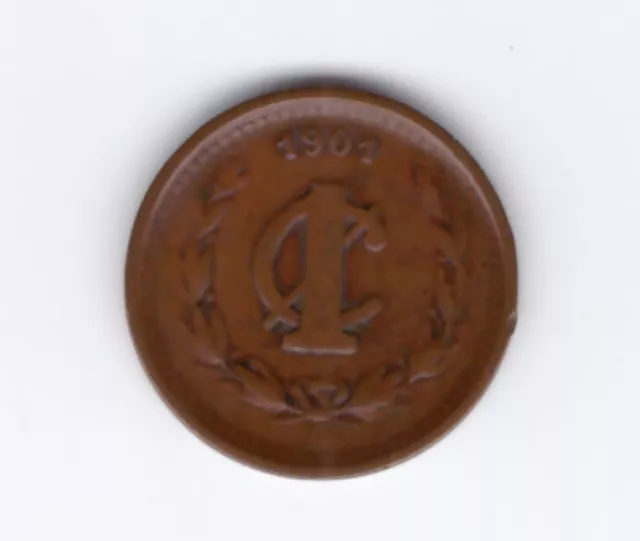 Mexico Coin KM#394 1c Culiacan 1901C XF