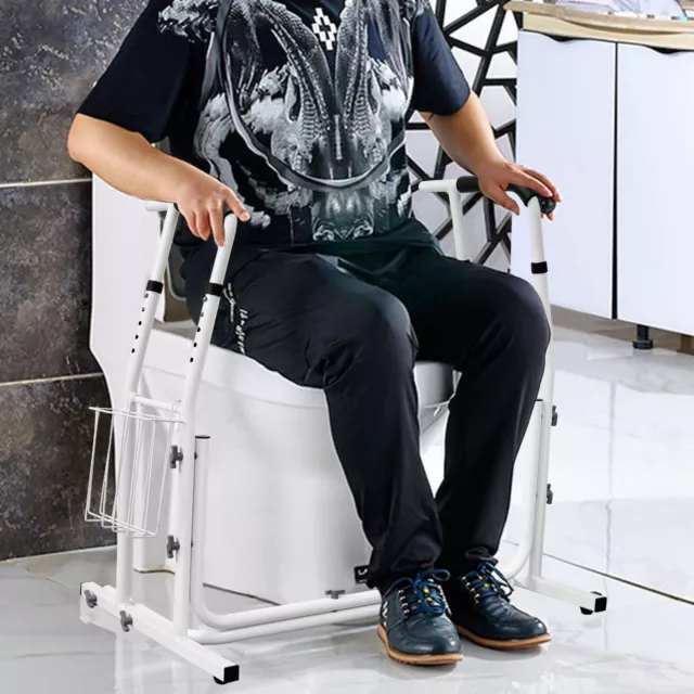 Baños de inodoro ajustable ayuda para levantarse soporte de inodoro soporte revistas
