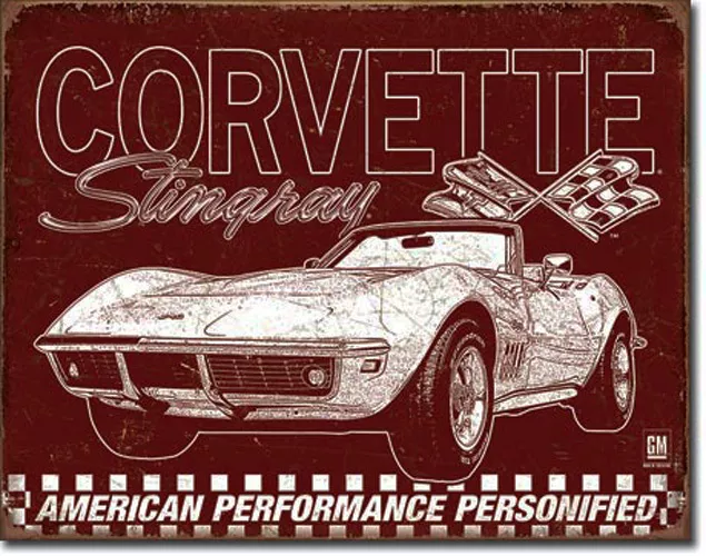 Schild USA 60s Corvette Stingray `69 Oldtimer Auto 30 x 40 cm Poster *640