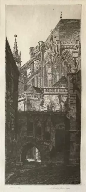 John Taylor Arms -Original Signed Etching 1930 -Cathedral of St. Pierre -Ed. 100