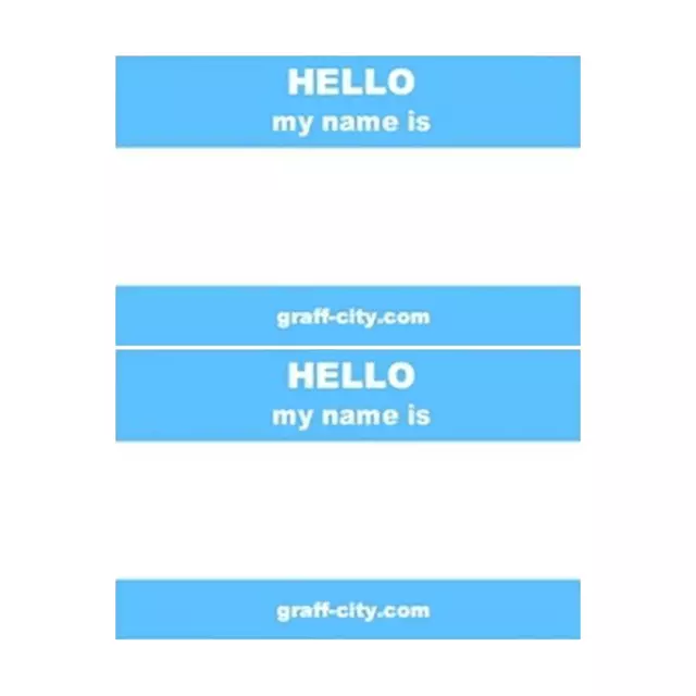 Graff-City Blue "Hello My Name Is" Stickers