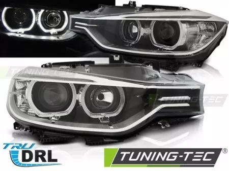 Coppia Fari Fanali Anteriori Tuning F30 31 2011 > 2015 ANGEL EYES LED Neri H7