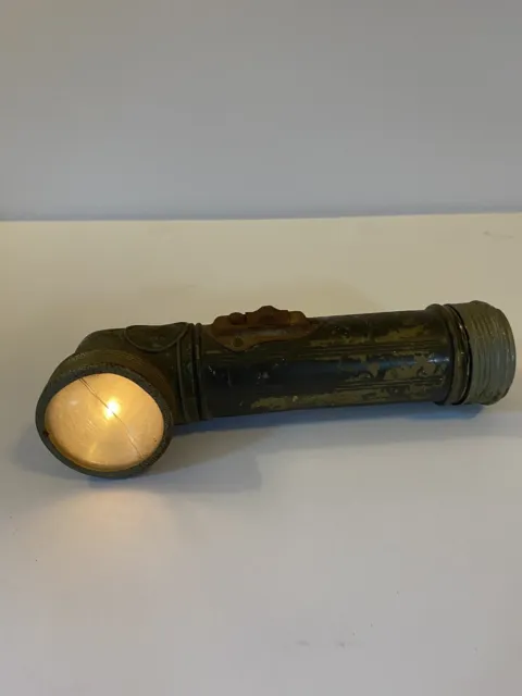 Vtg 1950’s Official Flashlight Of Boy Scouts of America Right Angle Metal WORKS