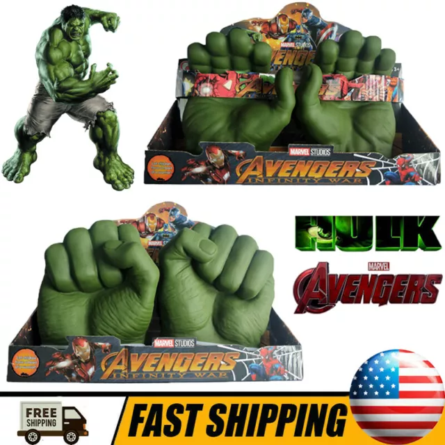 Hulk Hands Fists Incredible Smash Foam Boxing Kids Gloves Props Halloween Party