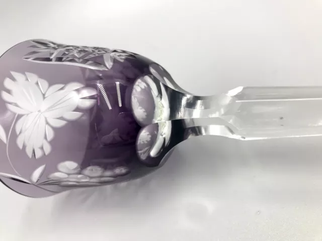 Antik Likörglas kleiner Römer Kristallglas geschliffen Amethyst Glas 3