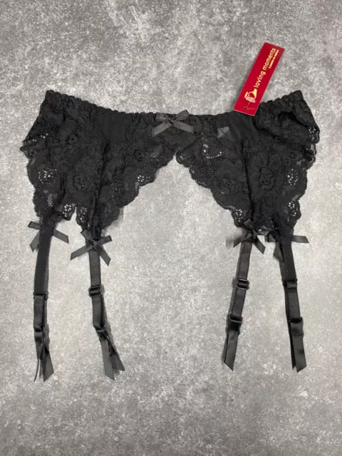 Luxury Black Lace Suspender Belt - Sizes 8 upto 16