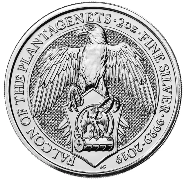 2oz Silver Queens Beasts coin Falcon of the Plantagenets 2019 in capsule QBF10