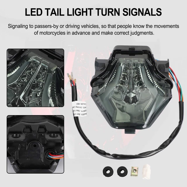 Tail Light Turn Signals Integrated For YAMAHA YZF R25/R3 MT 03/07/25 FZ 07 Red_