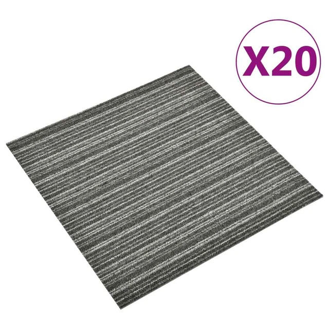Quadrotte di Moquette 20 pz 5 m? 50x50 cm Antracite a Strisce