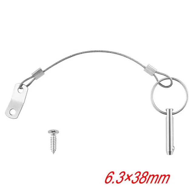 316 Acier Inoxydable Bateau Bimini Haut Démontage Rapide Broche 1/4 W/Cordon