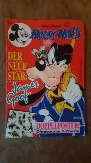 Micky Maus Comic Heft Nr. 15 1990 mit Beilage Doppelposter + Sammelkarten