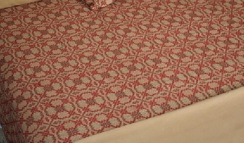 New Primitive Bayberry RED GREEN LOVER'S KNOT COVERLET Bedspread Cover QUEEN