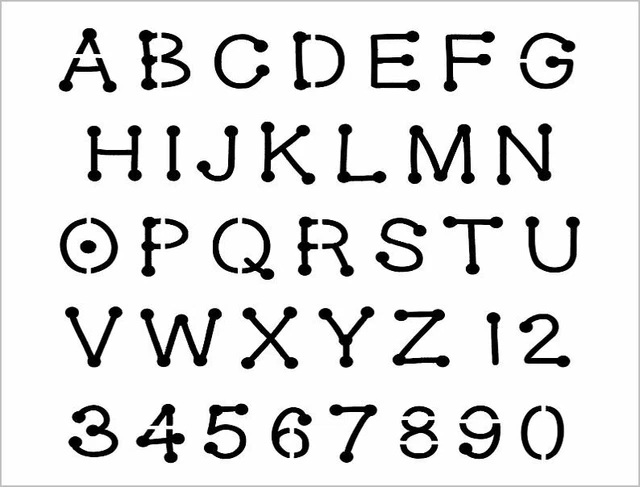 Plantilla de alfabeto SCHOOL DOTS 1 pulgada ABC fuente infantil letras mayúscula hoja S565