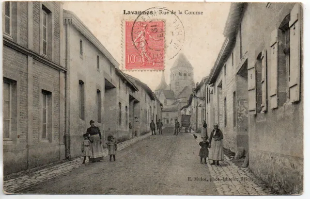 LAVANNES - Marne - CPA 51 - Rue de la Comme