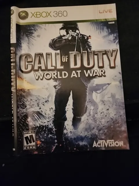 Call Of Duty World At War Xbox 360 Manual & Game Sleeve ONLY