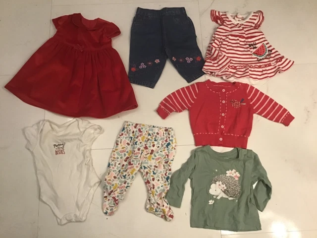pacchetto abbigliamento ragazza assortito 0-3 & 3-6 top abito pantaloni mix marche 