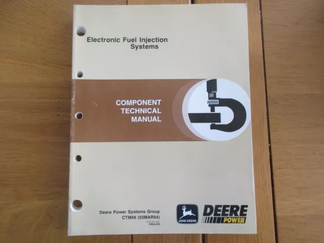 Technical Manual John Deere Power Ctm 68 Electronic Fuel Injection Systems 1994