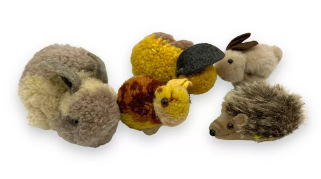Steiff x3 Mixed Rabbit Lot 1930s Wool FF Underscored No Button Woolie Miniature