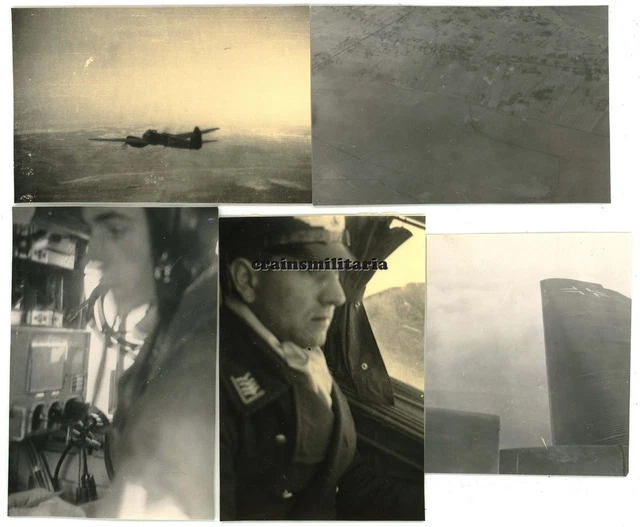 5x Orig. Foto Junkers Ju 88 Flugzeug 1.(F)/124 nach POLTAWA Ukraine 1941 Funker