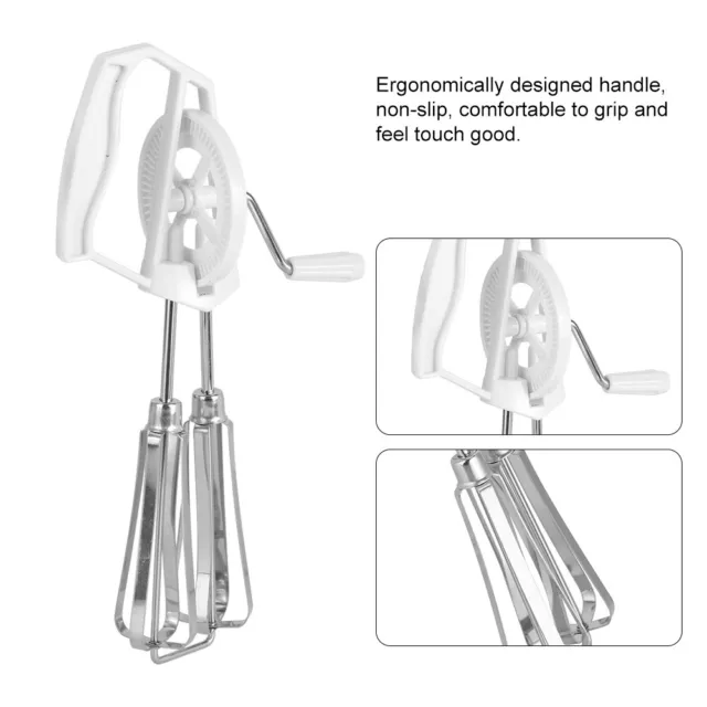 Manual Egg Mixer Stainless Steel Handheld Manual Egg Blender Mixer Beater Hom UT