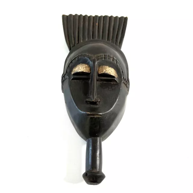 Handmade African Folk Art Mask Made in Ghana Tribal Traditional w/ Handle 13.5"
