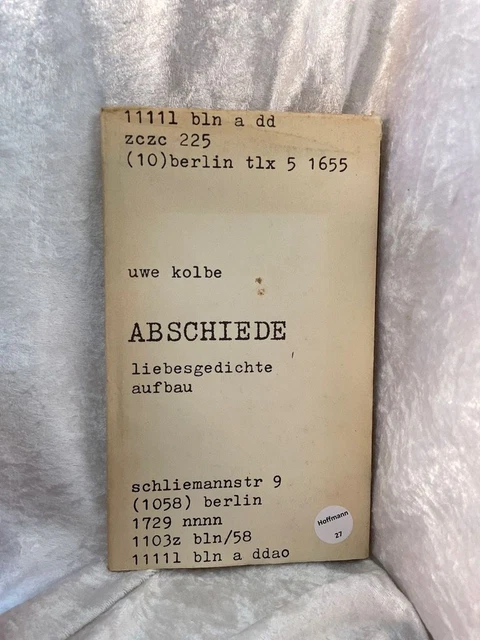 Abschiede. und andere Liebesgedichte [Mit Grafiken von Trakia Wendisch] Kolbe, U