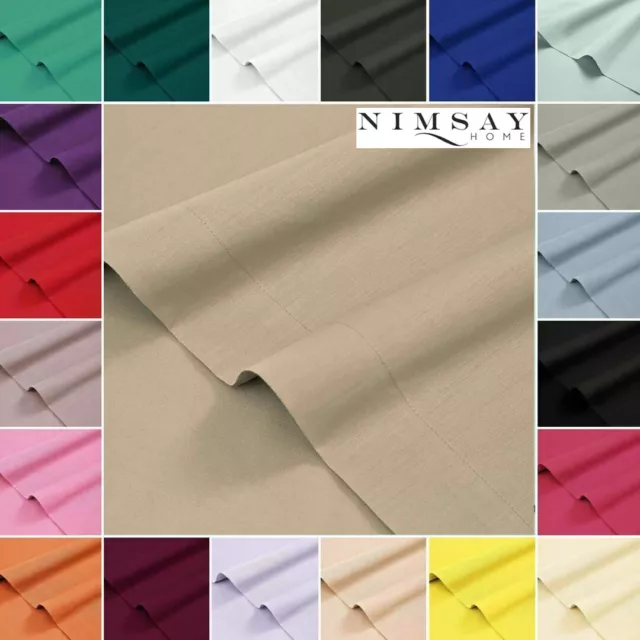 Plain Flat Sheet Bed Sheets SALE 100% Poly Cotton Single Double Super King Size