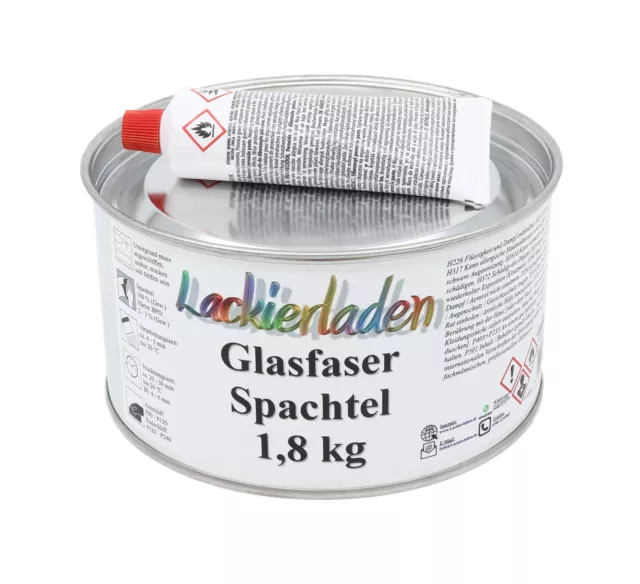 Glasfaserspachtel inkl. Härter 1,8 kg | Faserspachtel Spachtelmasse Spachtel 1,8