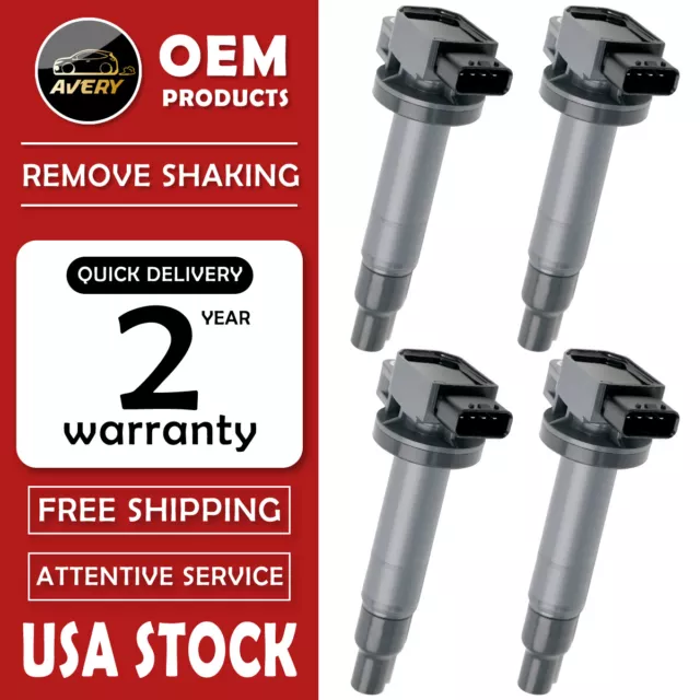 Pack of 4 Ignition Coils For Toyota Yaris Prius xA xB Echo 2001-2010 1.5L UF316