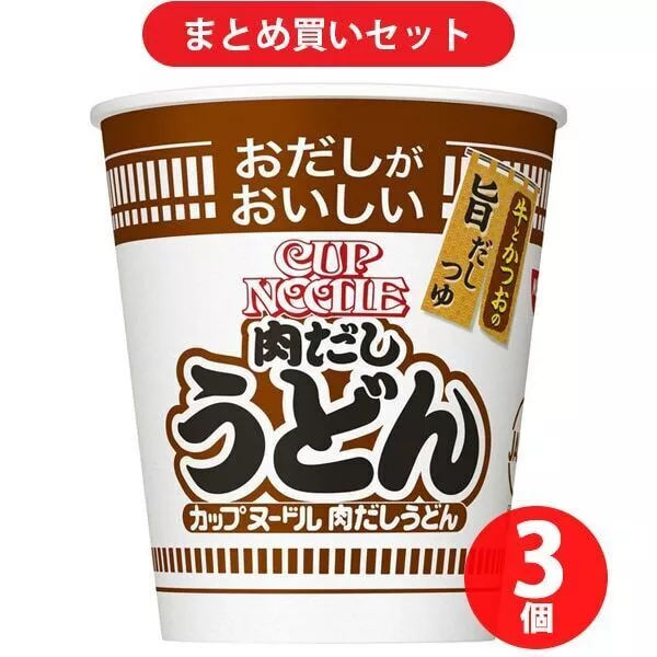 Japanese Food Nissin Foods Cup Noodles Meat broth udon 63g x 3 pieces JP 10676