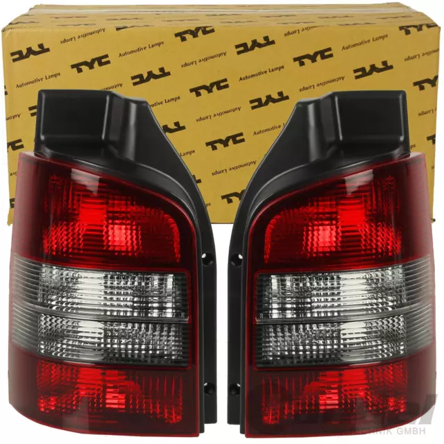 2x TYC RÜCKLEUCHTEN ROT-SCHWARZ SMOKE passend für VW T5 BUS TRANSPORTER 2003-09