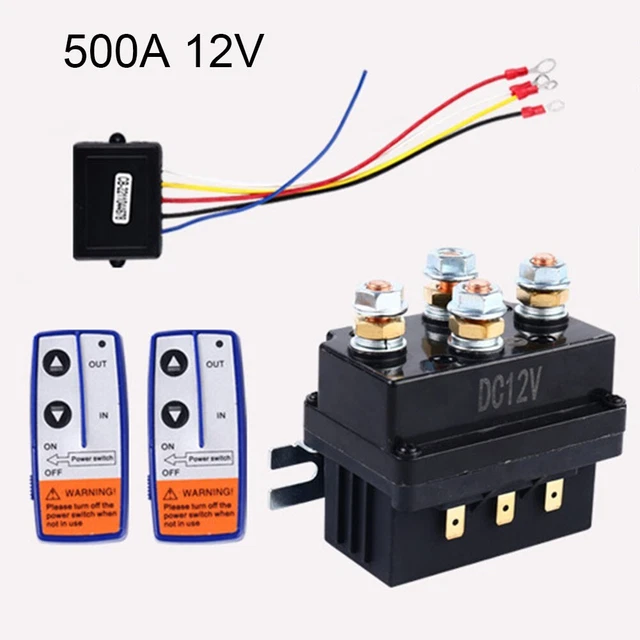 Électrovanne de commande de treuil 12V 500A double télécommande sans fil robu