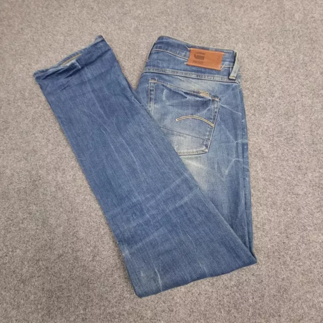 G Star Jeans womens 29 blue denim straight cotton pants distressed Size 29