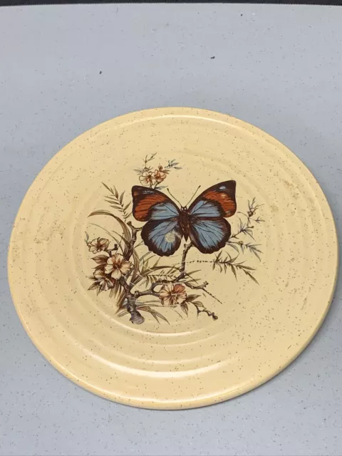 Vintage Treasure Craft Butterfly Trivet Made in USA 8.5” Pottery Ceramic