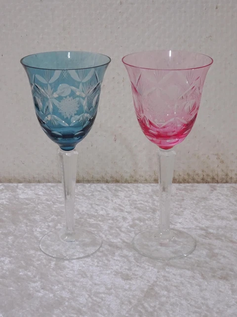 2 X Design Verre de Vin Touches Décoratives - Handgefertigt - Vintage - 19,7 CM