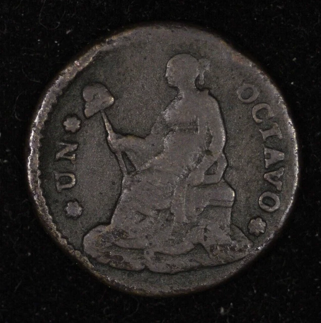 1833 Mexico First Republic Jalisco 1/8 Real Octavo