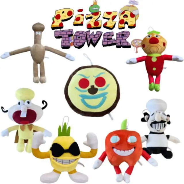 Pizza Tower Lanyard Plush Toy Cartoon Stuffed Home Decoration Gift Kid Game Doll