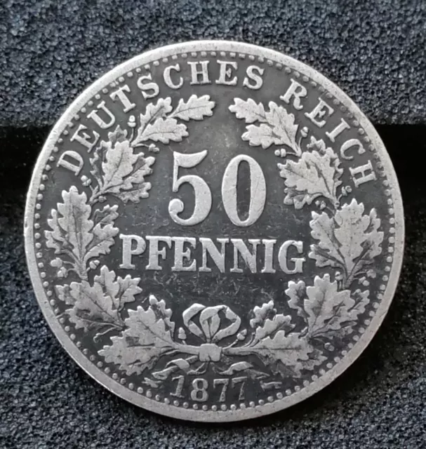 50 Reichs PFENNIG Stück 1877 D Deutsches Reich Kaiserreich alte Silber Münze