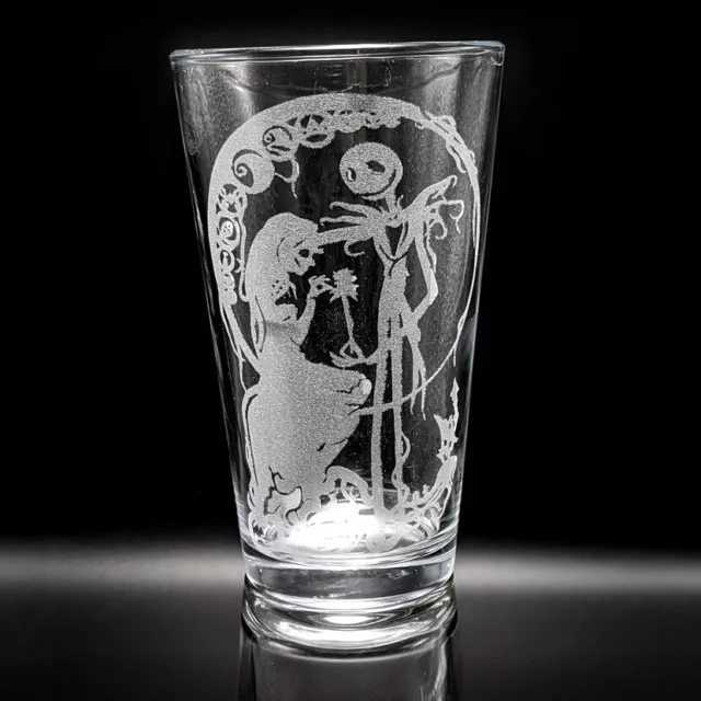 NIGHTMARE BEFORE CHRISTMAS Engraved Beer Pint Glass | Great Holiday Gift Idea!