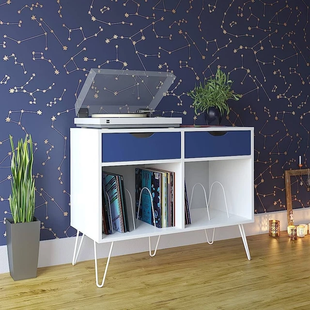 Novogratz Concord Turntable Stand, Natural