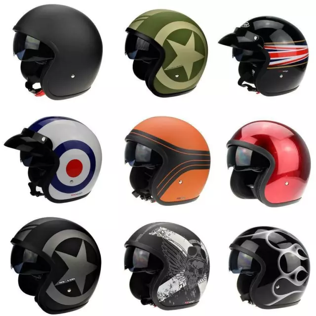 Viper RS-v06 Open Face Motorcycle Scooter Crash Helmet Retro Mod Motorbike New